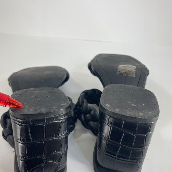 Dolce Vita Heels Womens Chunky Shoe Braided Slip on Slides Sz 7.5 - Picture 2 of 12